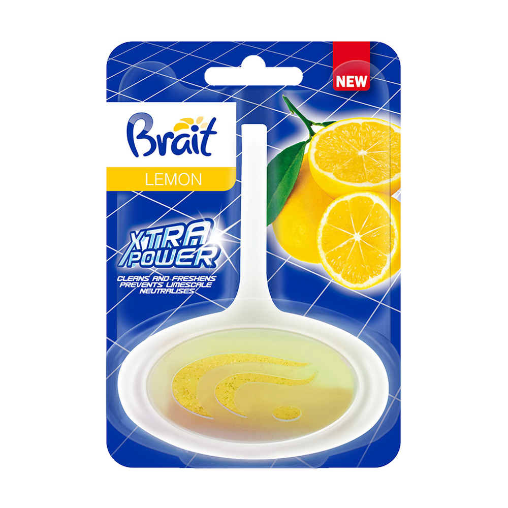 Туалетний блок Brait Lemon Хtra Power Toilet Block, 40 г